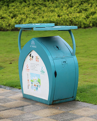 經典荷葉造型市政公園垃圾桶 特色荷葉垃圾箱
